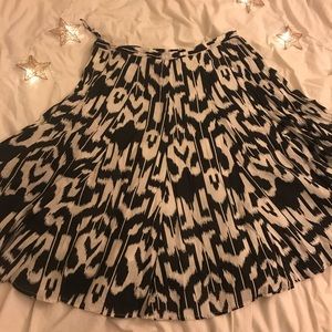 Black and white A-line skirt